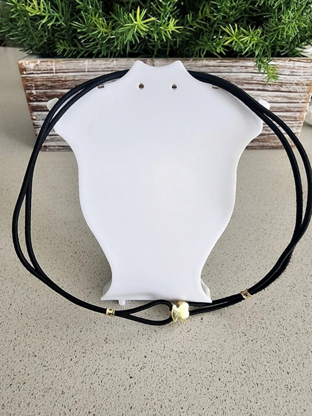 TOUS Bear Pendant Black Cord Necklace